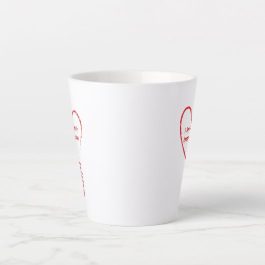 Ich habe Liebe im leeren Herz-Design gesehen 3 Milchtasse (Vorderseite)