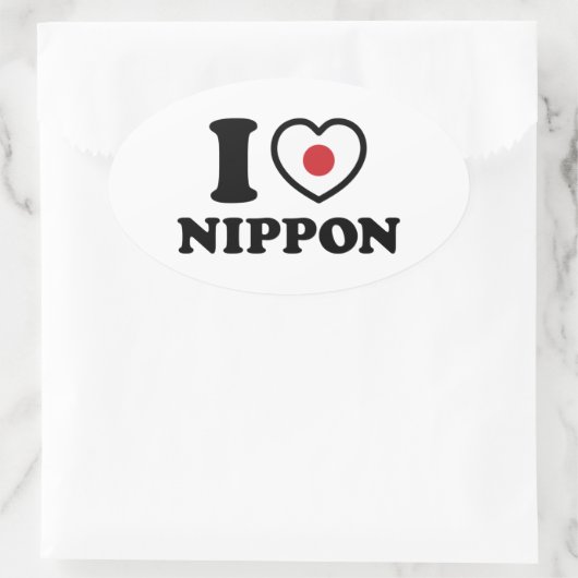 ICH HABE [LIEBE] NIPPON OVALER AUFKLEBER (Tasche)
