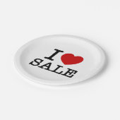 ICH HABE [LIEBE] VERKAUF PAPPTELLER (Schrägansicht)