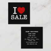 ICH HABE [LIEBE] VERKAUF QUADRATISCHE VISITENKARTE (Vorne/Hinten)