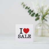 ICH HABE [LIEBE] VERKAUF QUADRATISCHE VISITENKARTE (Stehend Vorderseite)