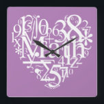 Ich habe Mathe, Funny Science, Mathelehrer Quadratische Wanduhr<br><div class="desc">Ich habe Mathe,  Funny Science ,  Mathematik Lehrer ,  Mathematik Shirt,  Science Shirt,  Nerdy Shirt,  Biology Shirt,  Science Gift,  Shirt,  Mathe Lover. Ich Liebe von Nerds,  Herz-Mathematik, </div>