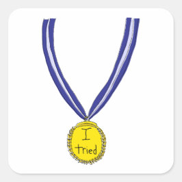 Ich habe Medaille getestet Quadratischer Aufkleber