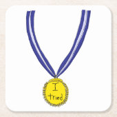 Ich habe Medaille getestet Rechteckiger Pappuntersetzer (Vorderseite)