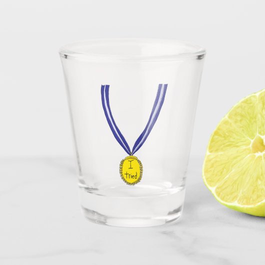 Ich habe Medaille getestet Schnapsglas (Vorderseite)