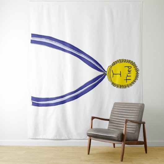 Ich habe Medaille getestet Wandteppich (Beispiel)