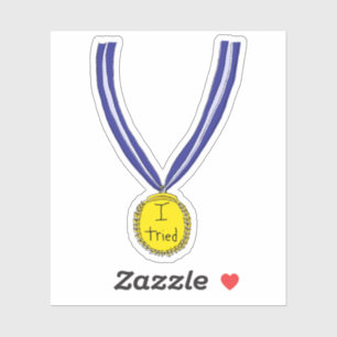 Ich habe Medal Custom-Cut Vinyl-Aufkleber ausprobi Aufkleber