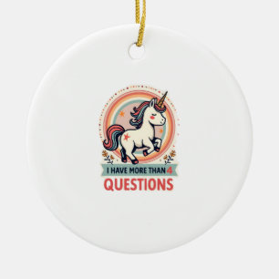 Ich habe mehr als 4 Fragen Vintage Einhorn Retro Keramik Ornament