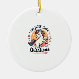 Ich habe mehr als 4 Fragen Vintage Einhorn Retro Keramik Ornament