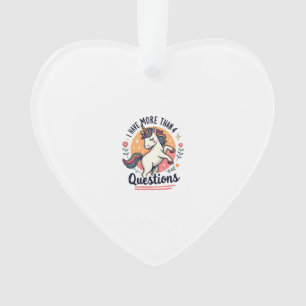 Ich habe mehr als 4 Fragen Vintage Unicorn Retro Ornament