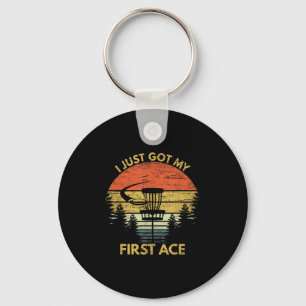 Ich habe mein erstes As Motivierend Disk Golf Gesc Schlüsselanhänger
