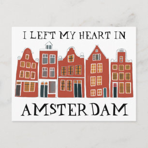 Ich habe mein Herz in Amsterdam Links, Holland Can Postkarte