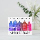 Ich habe mein Herz in Amsterdam Links, Holland Can Postkarte (Stehend Vorderseite)