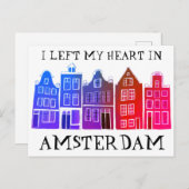 Ich habe mein Herz in Amsterdam Links, Holland Can Postkarte (Vorne/Hinten)