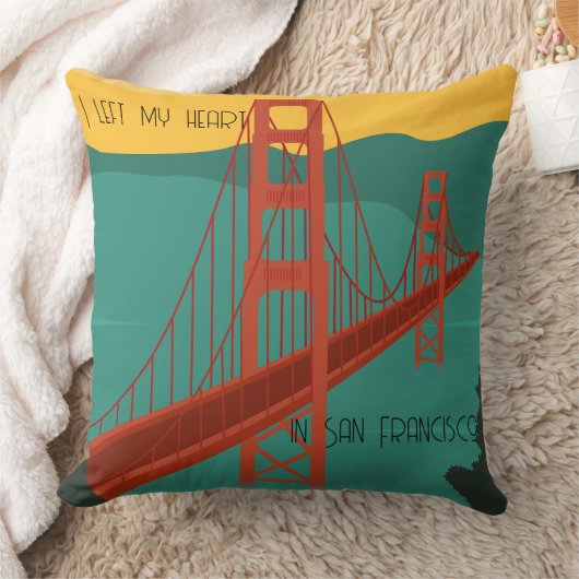 Ich habe mein Herz in San Francisco links - anpass Kissen (Decke)