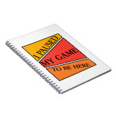 Ich habe mein Spiel angehalten, hier Video Gamer S Notizblock (Rechte Seite)