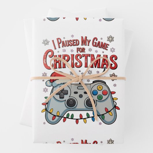 Ich habe mein Spiel für Weihnachts-Gamer gestoppt  Geschenkpapier Set (Beispiel)