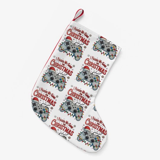 Ich habe mein Spiel für Weihnachts-Gamer gestoppt  Kleiner Weihnachtsstrumpf (Vorderansicht (hängend))