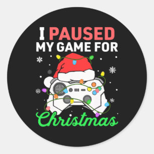 Ich habe mein Spiel für Weihnachts-Jungs-Gamer-Spi Runder Aufkleber