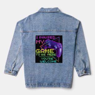 ICH HABE MEIN SPIEL UNTERBROCHEN UM HIER ZU SEIN B JEANSJACKE
