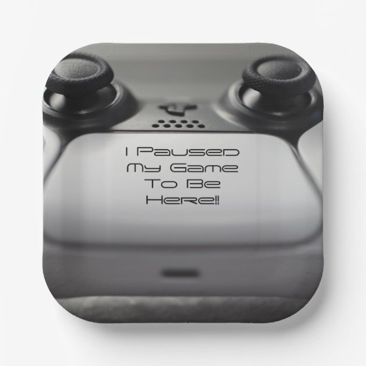 "Ich habe mein Spiel unterbrochen, um hier zu sein Pappteller (Vorderseite)