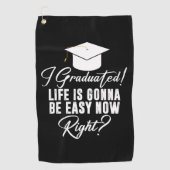 Ich habe mein Studium abgeschlossen und werde jetz Golfhandtuch (Vorderseite)