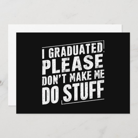 Ich habe mein Studium absolviert und lasse mich ni Einladung (Vorne/Hinten)