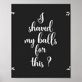 Ich habe meine Bälle dafür gehabt? Poster