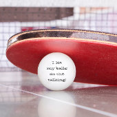 Ich habe meine Bälle Gelassen, um das Gespräch lus Tischtennisball