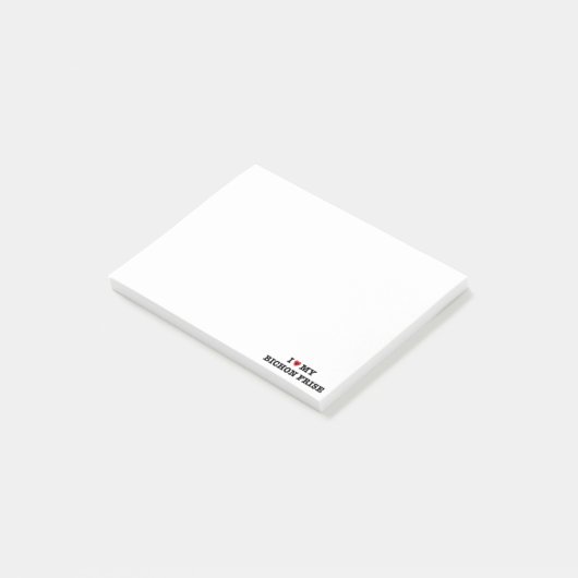 Ich habe meine Bichon Frise gehört Post-it Klebezettel (angewinkelt)