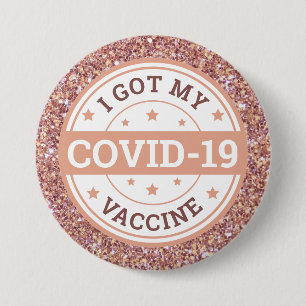 Ich habe meine Covid-19-Impfstoff-Rose-Gold Button