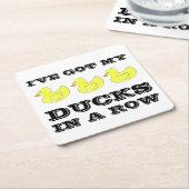 Ich habe meine Enten in einem rohen, gelben Gummik Rechteckiger Pappuntersetzer (angewinkelt)