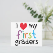 Ich habe meine Liebe des ersten Graders gehört Postkarte (Stehend Vorderseite)