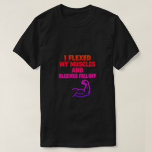 Ich habe meine Muskeln geflockt und die Ärmel sind T-Shirt