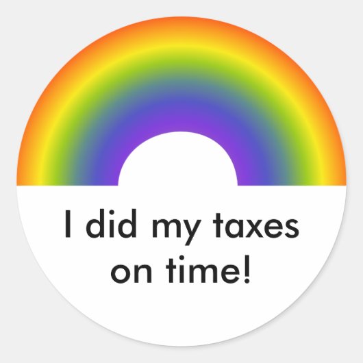 Ich habe meine Steuern pünktlich gemacht! Runder Aufkleber (Vorderseite)
