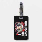 Ich habe meine Tochter Personalisiertes Foto gehör Gepäckanhänger (Rückseite vertikal)