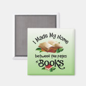 Ich habe meine Zuhause zwischen den Seiten der Büc Magnet (Vorderseite/Rückseite)