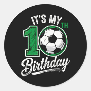 Ich habe meinen 10. Geburtstag Fußball 10 Jahre al Runder Aufkleber