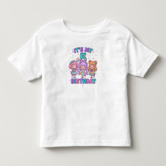 Ich habe meinen 5. Geburtstag Süße Kawaii Mädchen Kleinkind T-shirt