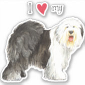 Ich habe meinen alten englischen Schafhund Vinyl S Aufkleber (Vorderseite)