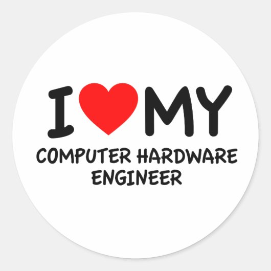 Ich habe meinen Computer-Hardwareingenieur Liebe Runder Aufkleber (Vorderseite)