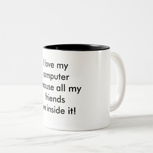 Ich habe meinen Computer Liebe Zweifarbige Tasse (VorderseiteRechts)