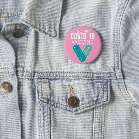 Ich habe meinen Covid-19-Impfstoff got - rosa Button (Beispiel)