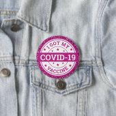 Ich habe meinen Covid-19 Impfstoff Pink Glitzer Go Button (Beispiel)