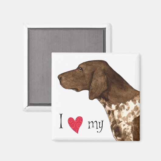 Ich habe meinen deutschen Kurzzeiger Liebe Magnet (Vorderseite/Rückseite)