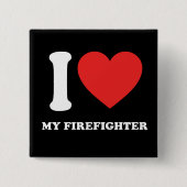 Ich habe meinen Feuerwehrmann Liebe Button (Vorderseite)