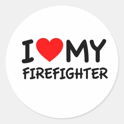 Ich habe meinen Feuerwehrmann Liebe Runder Aufkleber (Vorderseite)