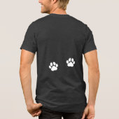 Ich habe meinen Hund hier got! Foto Custom - Dark Tri-Blend Shirt (Rückseite)