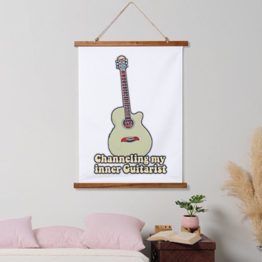 Ich habe meinen inneren Gitarrist kanalisiert. Wandteppich Mit Holzrahmen (Schlafzimmer)