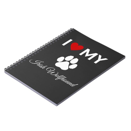 Ich habe meinen irischen Wolfhound-Hund-Sondertext Notizblock (Linke Seite)